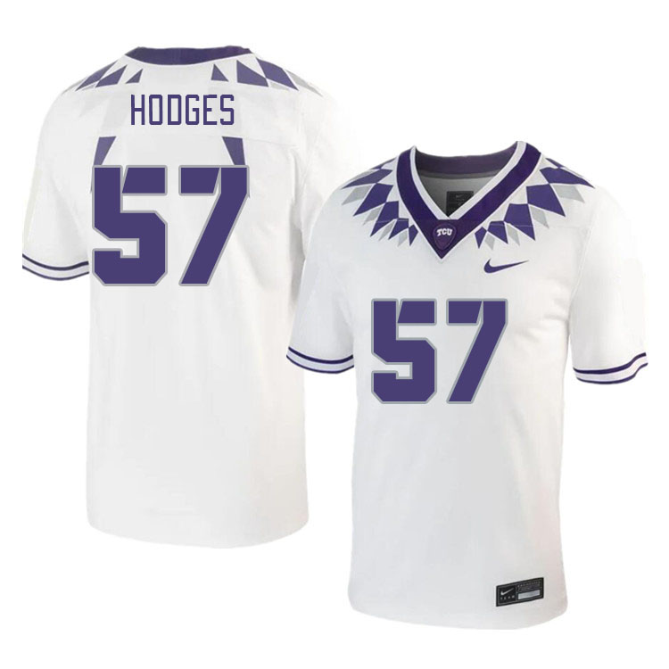 Men #57 Johnny Hodges TCU Horned Frogs 2023 College Footbal Jerseys Stitched-White - Click Image to Close